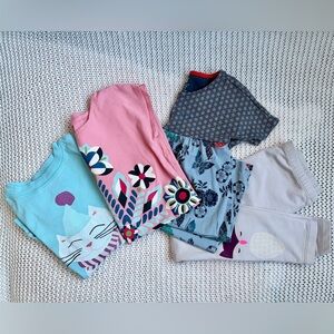 Tea Collection, Garnet Hill Kids Hable Construction girls clothing bundle 4 pc